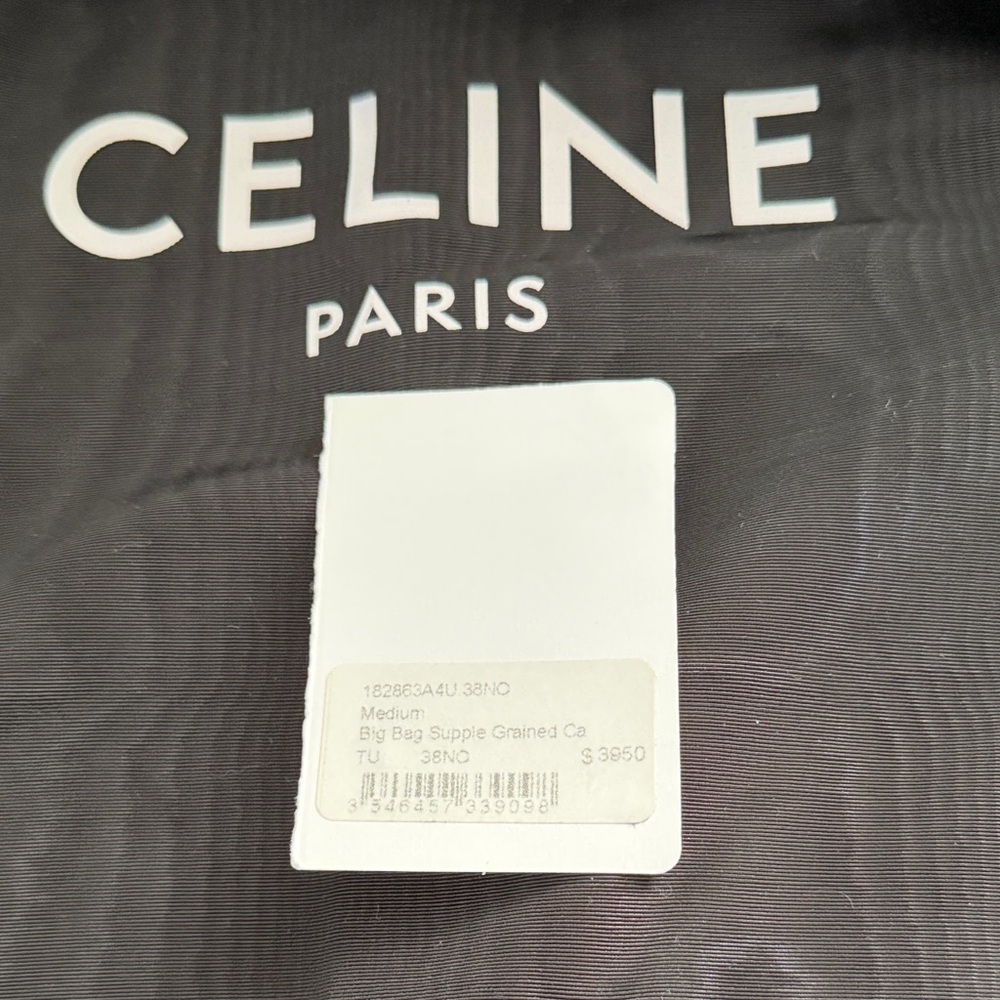 🆕 new Celine Black Leather Tote Bag designer supple calf leather medium big bag - Picture 7 of 9